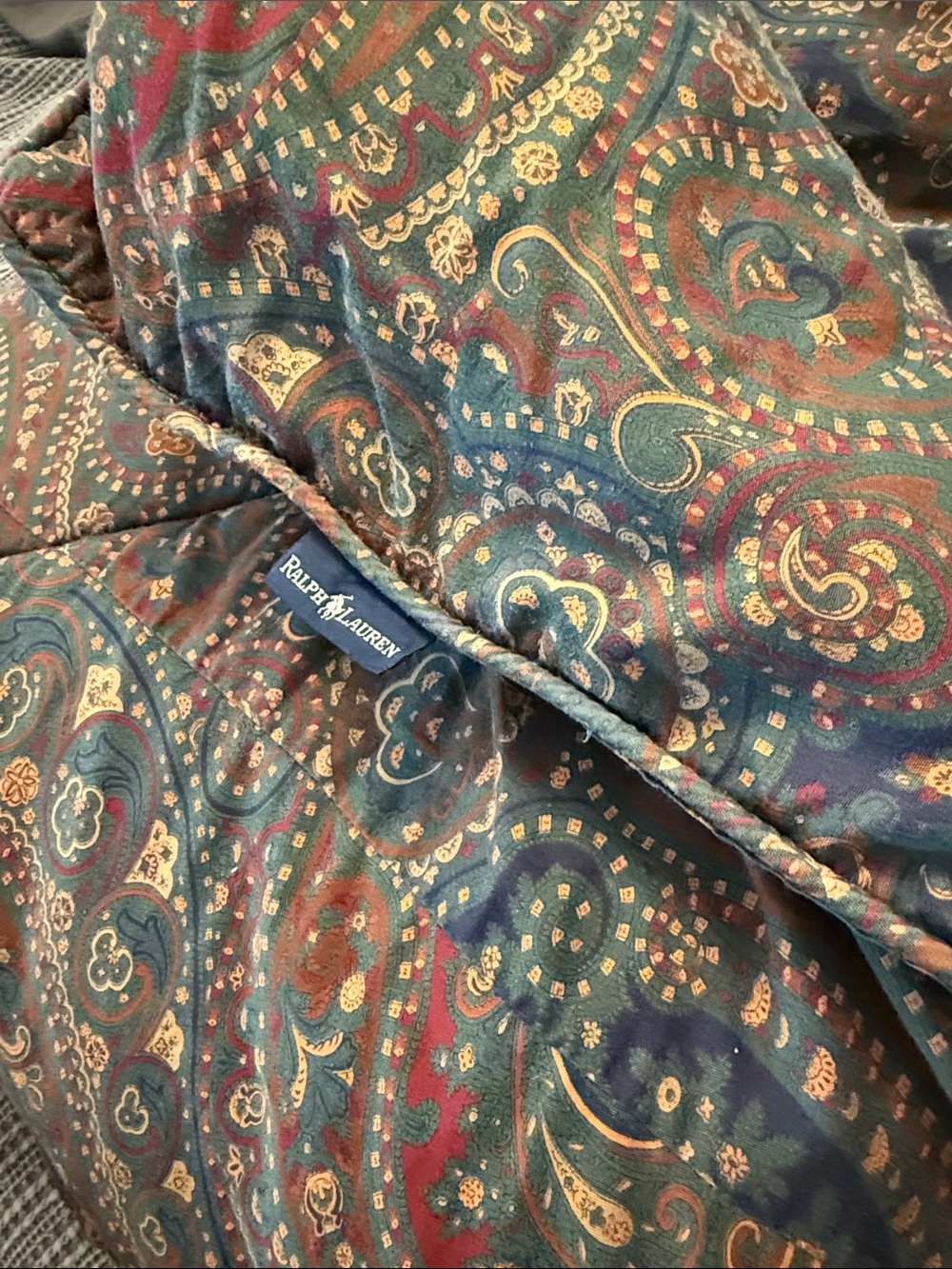 Ralph Lauren Teal, Burgundy & Gold Paisley Comforter